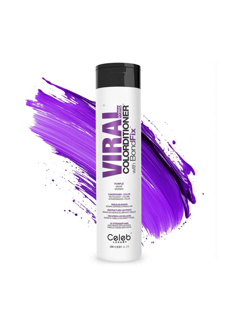 Celeb Luxury Intense Color Depositing Colorconditioner Conditioner + BondFix Bond Rebuilder, Vegan, Sustainably Sourced Plant-Based, Semi-Permanent, Viral and Gem Lites Colorconditioners