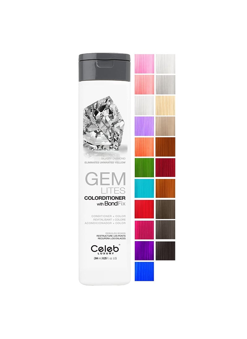 Celeb Luxury Colorwash Color Depositing Conditioner - Color Refresher , Vegan Hair Dye Mask, Bondfix Bond Rebuilder, Gem Lites Silvery Diamond