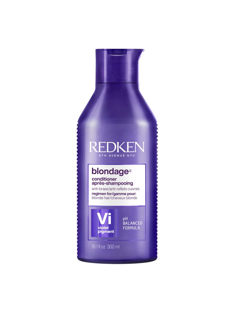 Redken Blondage Color Depositing Purple Conditioner | For Blonde Hair | Neutralizes Brass & Moisturizes Hair | With Pure Violet Pigments | Tones Hair for Cool and Ash Blonde Colors