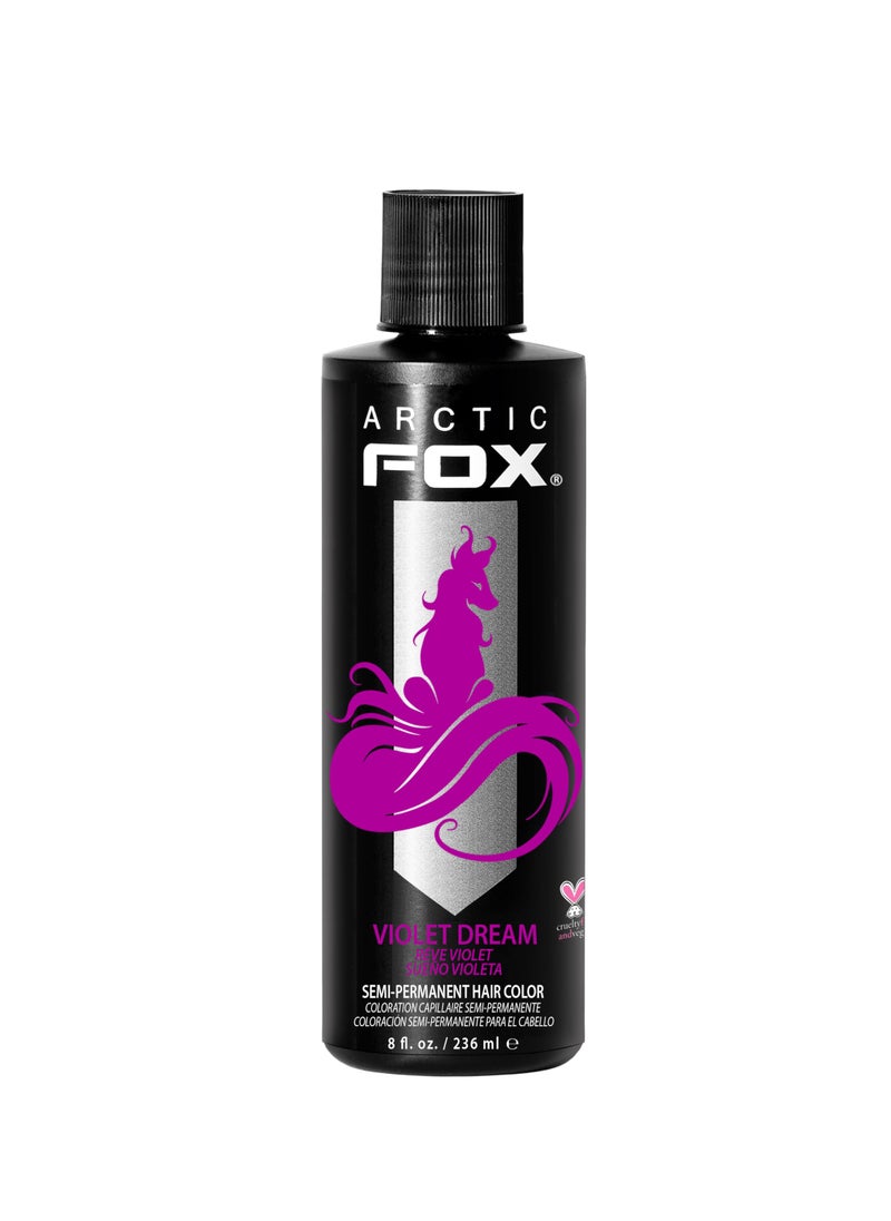 ARCTIC FOX Vegan and Cruelty-Free Semi-Permanent Hair Color Dye (8 Fl Oz, VIOLET DREAM)