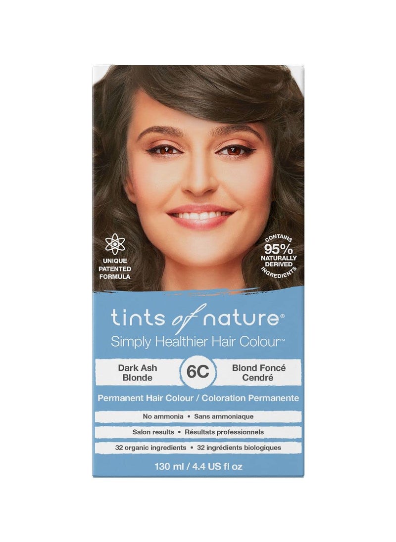 Tints of Nature 6C Dark Ash Blonde Permanent Hair Dye, Nourishes Hair and Covers Greys, Ammonia-Free, 4.4 fl oz