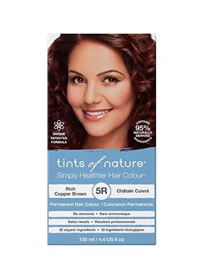 Tints of Nature 5R Rich Copper Brown Permanent Hair Dye, Nourishes Hair and Covers Greys, Ammonia-Free, 4.4 fl oz