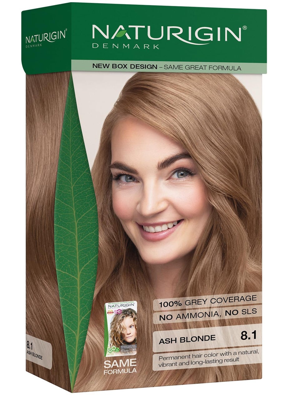 Naturigin Permanent Hair Dye, 8.1 Ash Blonde, Ammonia and Paraben Free, up to 100% Gray Hair Coverage, Long Lasting, Vegan, Cruelty Free