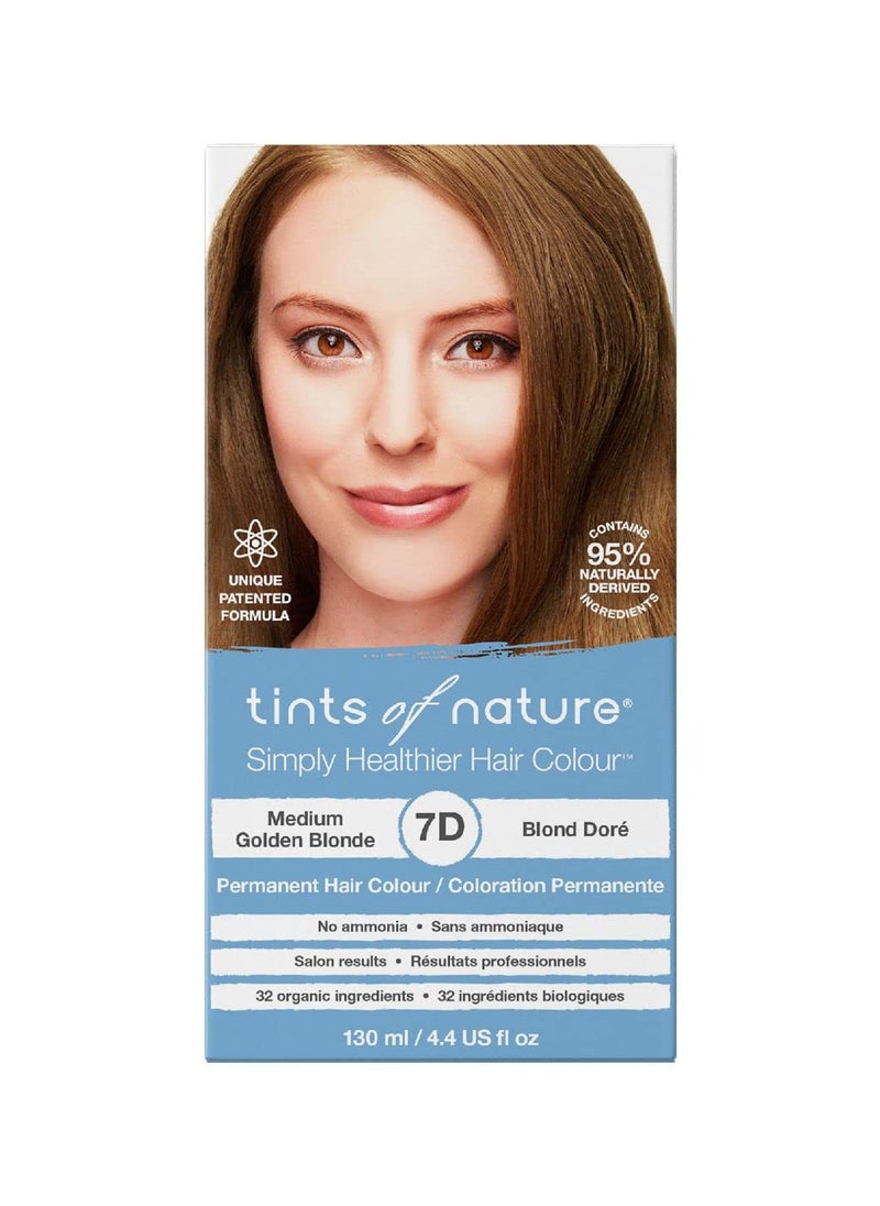 Tints of Nature 7D Medium Golden Blonde Permanent Hair Dye, Nourishes Hair and Covers Greys, Ammonia-Free, 4.4 fl oz