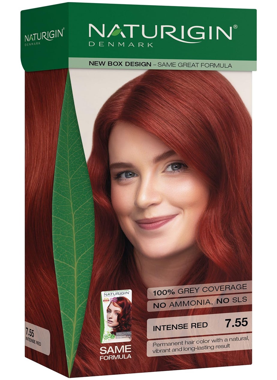 Naturigin Permanent Hair Color, 7.55 Red Hair Dye, Ammonia and Paraben Free, up to 100% Gray Hair Coverage, Long Lasting, Vegan, Cruelty Free