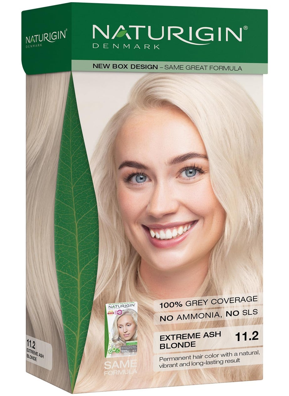 Naturigin Permanent Hair Dye, 11.2 Extreme Ash Blonde, Ammonia and Paraben Free, up to 100% Gray Hair Coverage, Long Lasting, Vegan, Cruelty-Free (Packaging may vary)