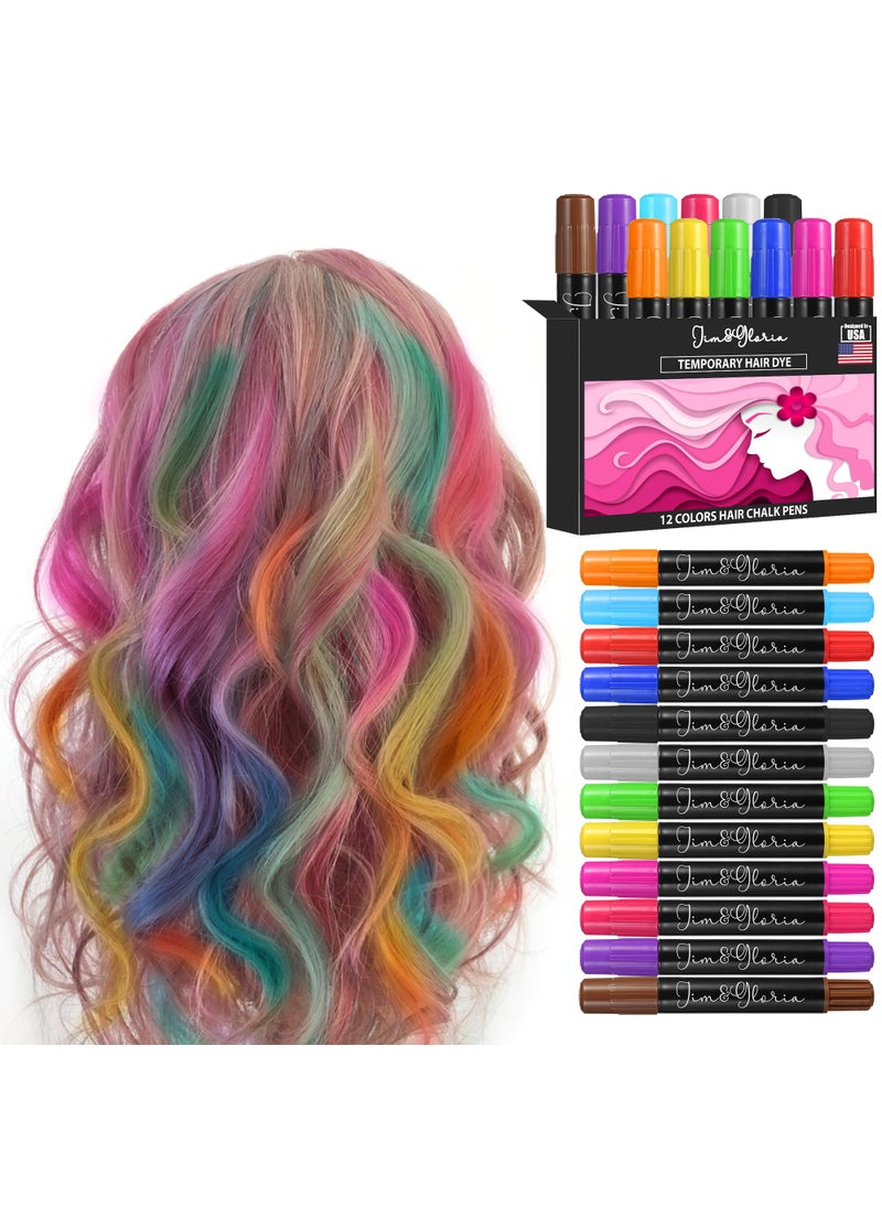 Jim&Gloria Dustless Hair Chalk Gifts for Girls Makeup Kit, Washable Dye Temporary Hair Color for Kids Age 4 5 6 7 8 9 10 11 12 Year Old Birthday Toy Teen Girl Gifts Trendy Stuff Easter Basket Stuffers