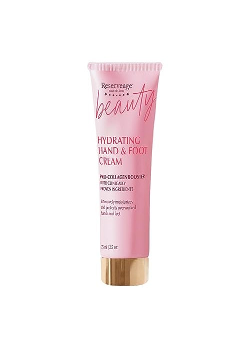 Reserveage Nutrition Hydrating Hand & Foot Cream with Pro-Collagen Booster and Micro-Encapsulated Copper Peptides, Moisturizes, Rehydrates and Protects with Measurable Results, 2.5 oz