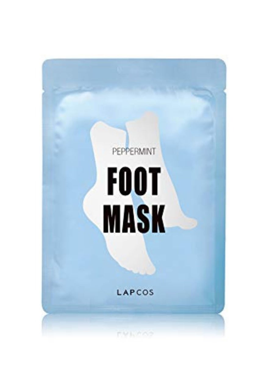 LAPCOS Foot Mask, Moisturizing Spa Treatment with Peppermint and Lavender, Repair Dry Cracked Heels & Feet, Korean Beauty Favorite, 1-Pack