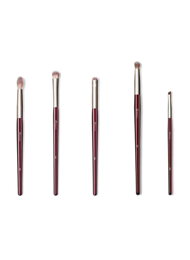 BK BEAUTY - BRUSH SET FOR HOODED OR SMALLER EYES (5PC) - Eyeshadow Brush Set for Blending, Smudging & Defining Eyeshadow and Eyeliner | Premium Eye Makeup Brushes for Precise Application