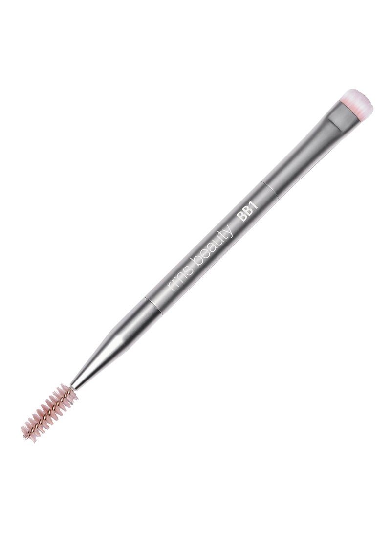 RMS Beauty Back2Brow Brush - Vegan, Synthetic Fiber Eyebrow Makeup Brush with Spoolie, Cruelty Free Clean Beauty Makeup Tools