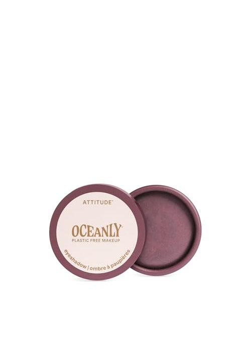 ATTITUDE Oceanly Eyeshadow, EWG Verified, Single Shimmer Cream Eyeshadow, Plastic-Free, Vegan Beauty and Makeup, Berry Bliss, 0.16 Fl Oz