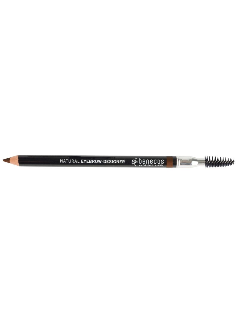 Benecos Eyebrow-Designer, All-Natural Eyebrow Pencil and Brush - Soft, Subtle, Natural Look, Vegan (Brown)