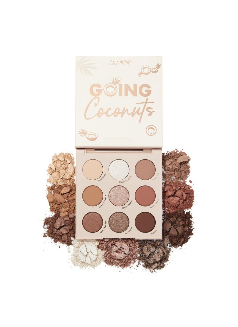 ColourPop Going Coconuts Eyeshadow Palette - Cool-Toned Neutral Eyeshadow Palette with Ultra-Velvety and Silky Finishes - High-Pigment Eye Makeup with a Long-Wearing Formula (0.3 oz)