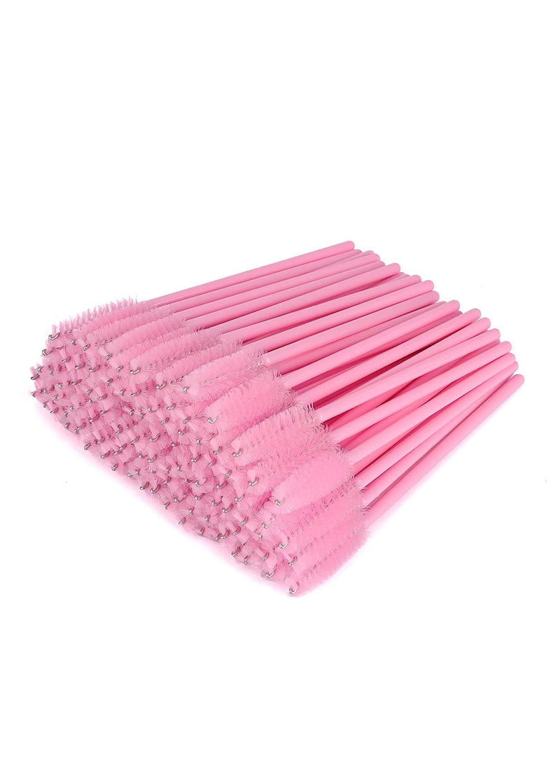 G2PLUS 300PCS Eyelash Brush, Disposable Eyelash Mascara Brushes Wands Applicator Tools Makeup Brush Kits, Eyelash Spoolies Eyelashes Brush for Eyelash Extensions and Eyebrow Brush (Pink)
