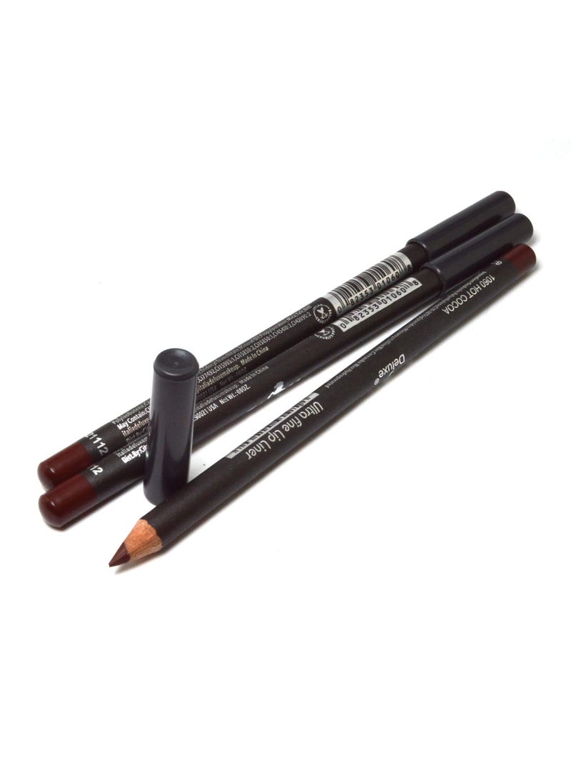 Hot Cocoa Professional Ultra Fine Eyeliner Pencil, Creamy, Ultra-pigmented, Long-lasting, Creates Defined Lines,Professional Makeup, Set of 3, Italia