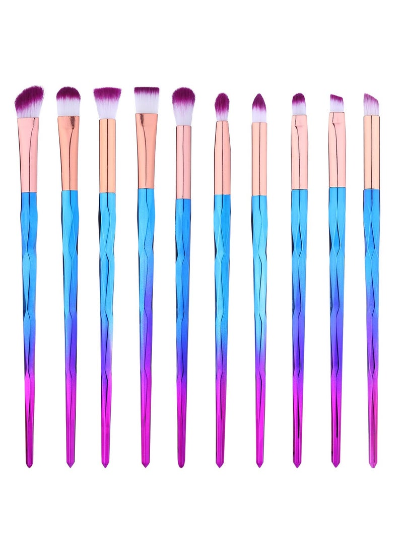 10Pcs Eye Shadow Brush Set Unicorn Eye Makeup Brushes for Shading or Blending of Eyeshadow Powder Eyebrow Highlighter Concealer Cosmetics Brush Tool