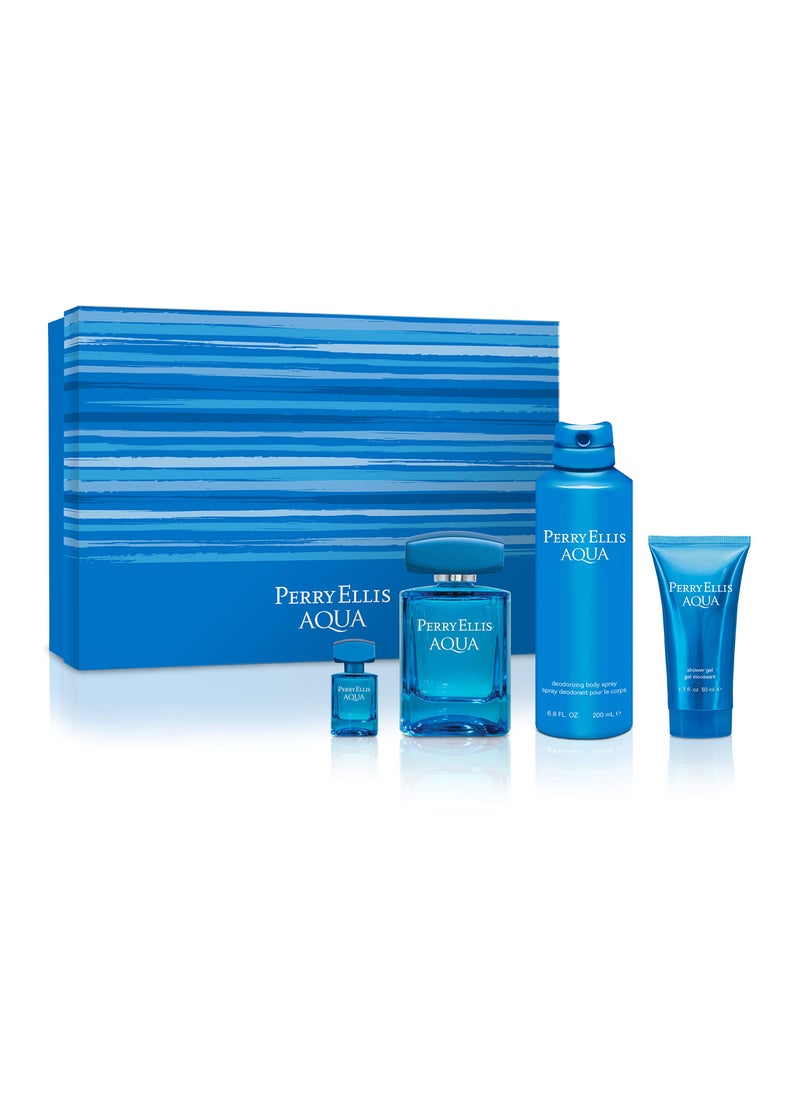 Perry Ellis Aqua for Men 4-Piece Gift Set