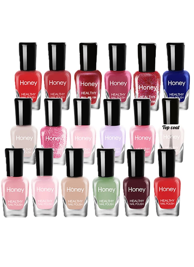 Tophany Non Toxic Nail Polish Set, Easy Peel Off and Fast Dry Nail Polish Set for Pack, Eco Friendly & Organic Water Based Nail Polish for Women,Teens (18 Bottles)