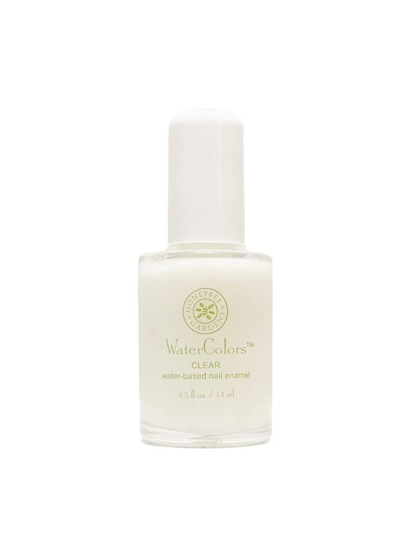 Honeybee Gardens Water-Based Nail Enamel, Clear, Eco-Friendly, Odorless & Vibrant Polish, 0.5 fl oz