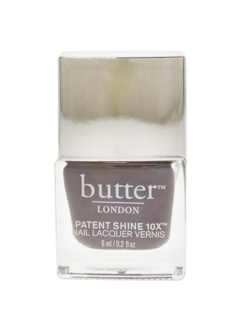 butter LONDON Patent Shine 10X Nail Lacquer, Mink Grey, 0.2 Fl Oz