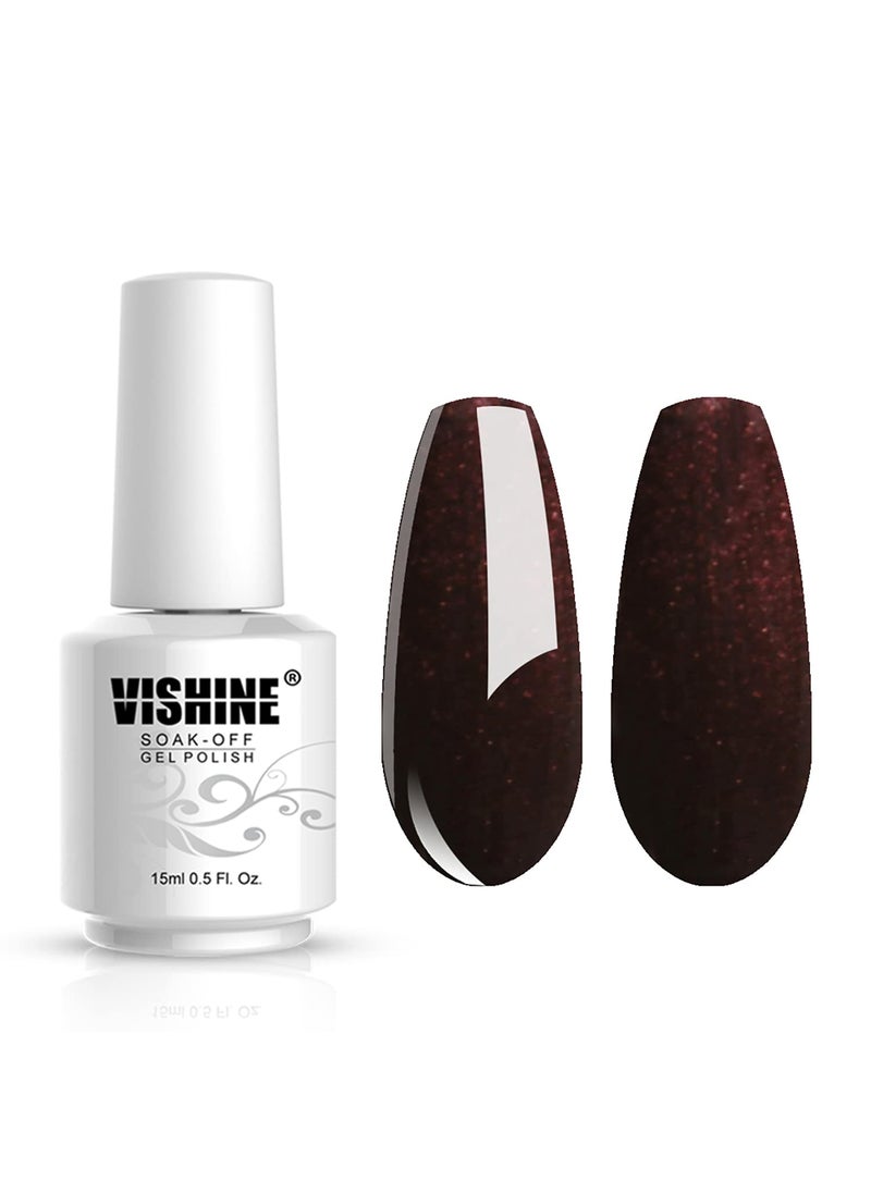 Vishine Gelpolish Professional Lacquer Color Soak Off UV LED Gel Nail Polish Manicure Dark Sienna(1461)