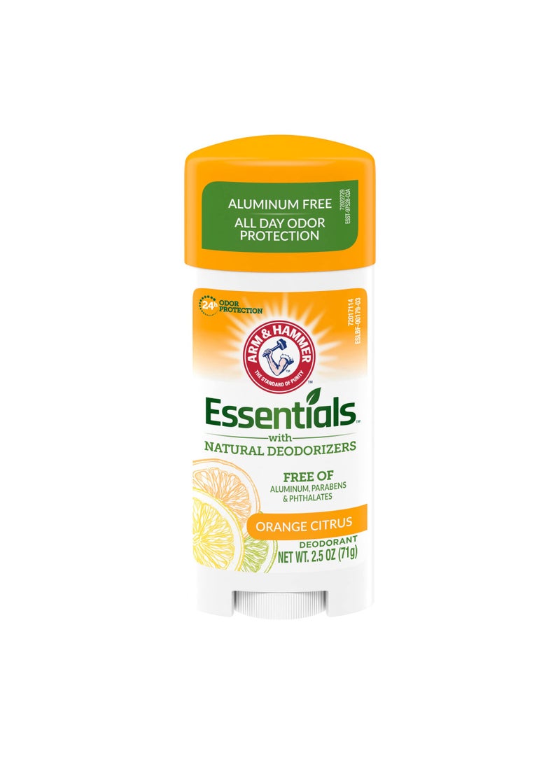 Arm & Hammer Essentials deodorant, crisp orange citrus, 2.5 ounce, 6 Count