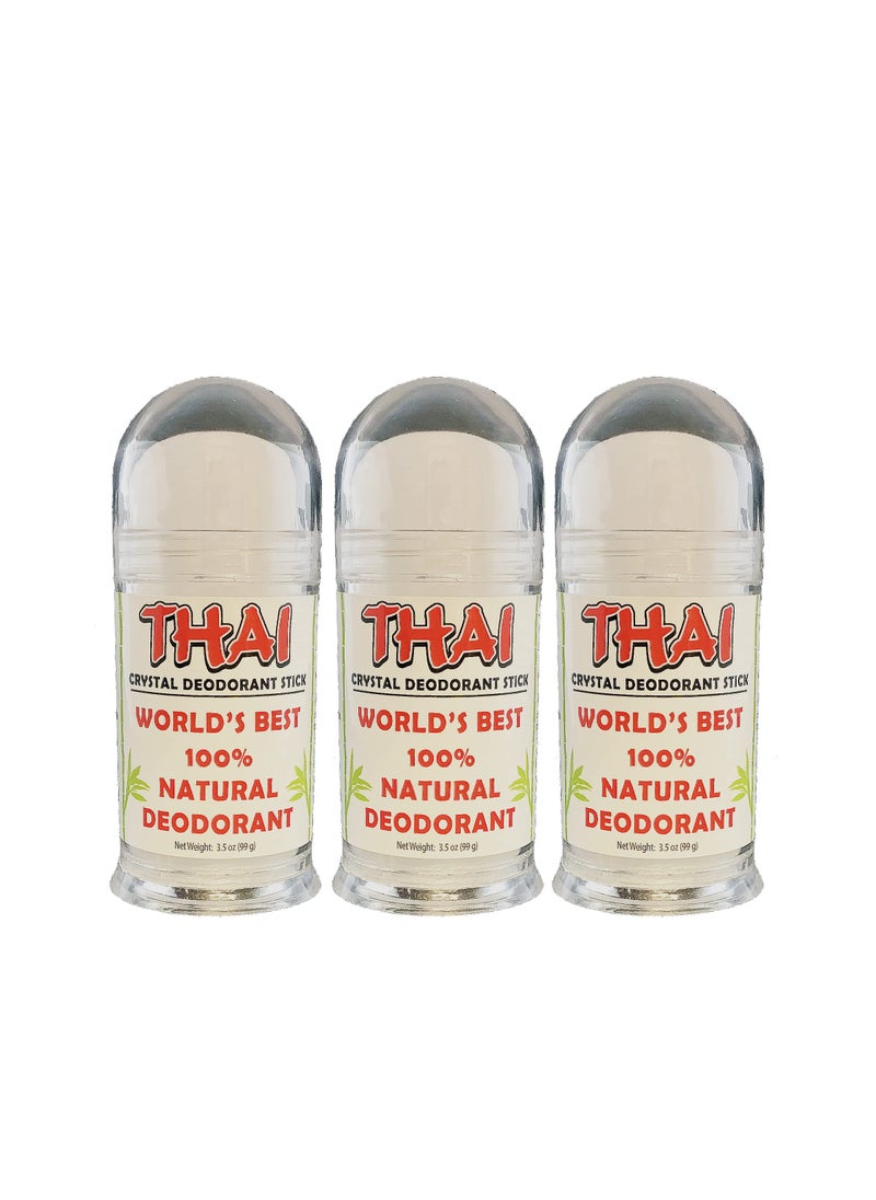 Thai crystal deodorant stick, 3.5 ounce pushup (3pack)