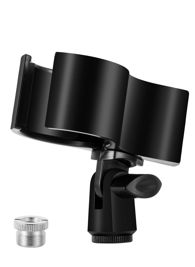 Upgraded Microphone Clip, Adjustable Mic Holder for Microphones, Universal Microphone Clip Holder, with Outer Diameter Between 32mm and 60mm, with 5/8 Male to 3/8 Female Screw Adapter
