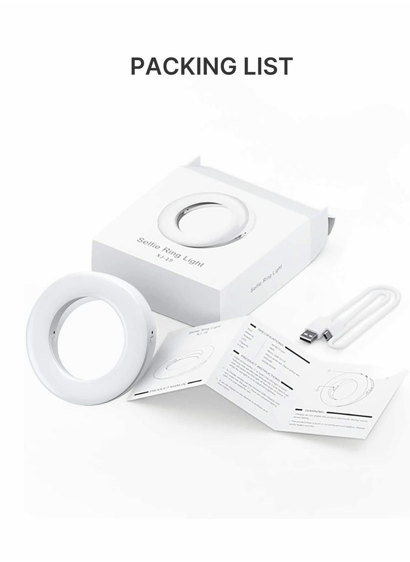 Zoom Call Light, Laptop Light for Video Conferencing, Phone Selfie Ring Light LED Circle Mini Light for Zoom Call, Self Broadcasting, Live Streaming,Online Meeting, Photography (White)