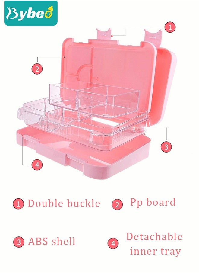 Tritan Bento Boxes, BPA FREE Lunch Box for School / Office / Travel 6 Compartments Meal Prep