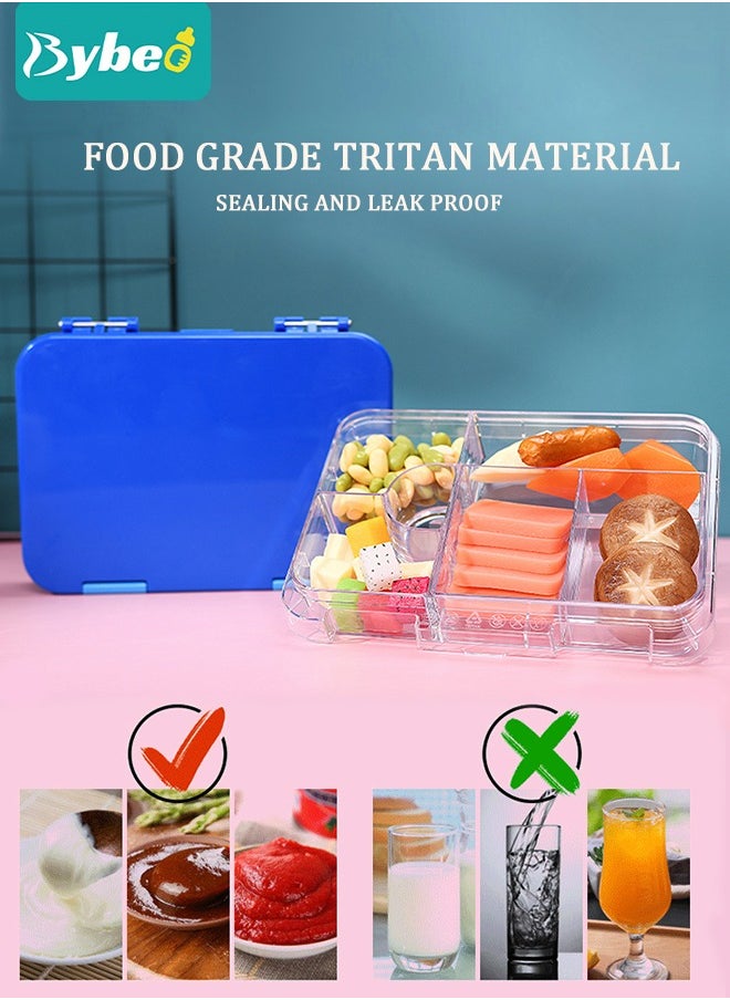 Tritan Bento Boxes, BPA FREE Lunch Box for School / Office / Travel 6 Compartments Meal Prep