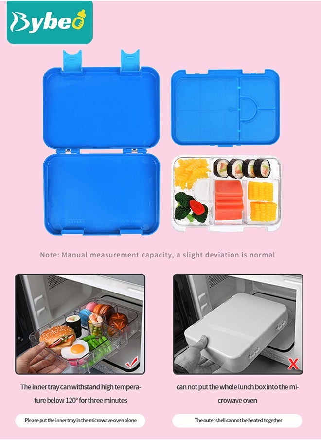 Tritan Bento Boxes, BPA FREE Lunch Box for School / Office / Travel 6 Compartments Meal Prep