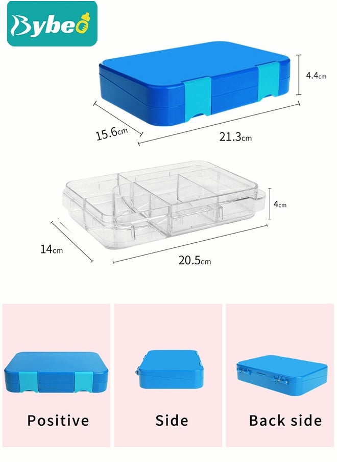 Tritan Bento Boxes, BPA FREE Lunch Box for School / Office / Travel 6 Compartments Meal Prep