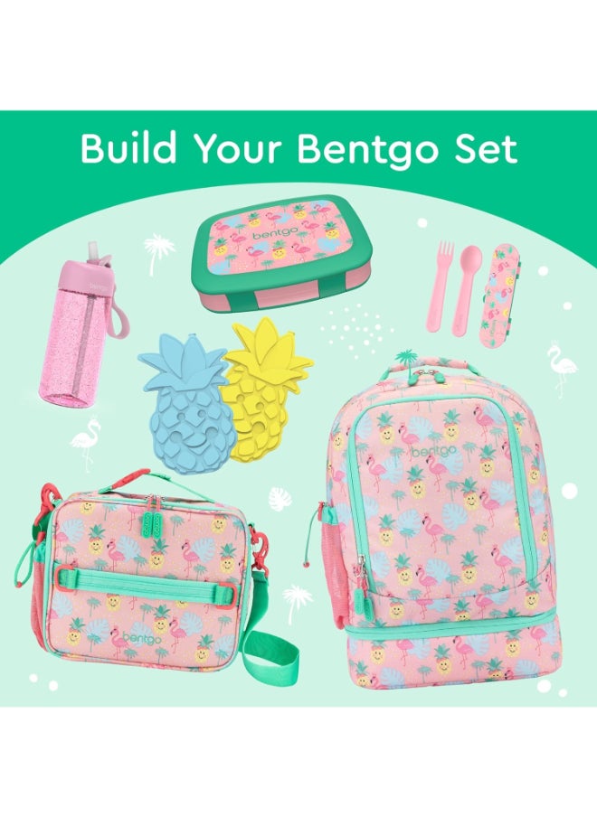 Kids Prints Leak Proof, 5 - Compartment Bento - Style Kids Lunch Boxideal Portion Sizes For Ages 3 To 7 Bpa - Free, Dishwasher Safe , Food - Safe Materials (Tropical)
