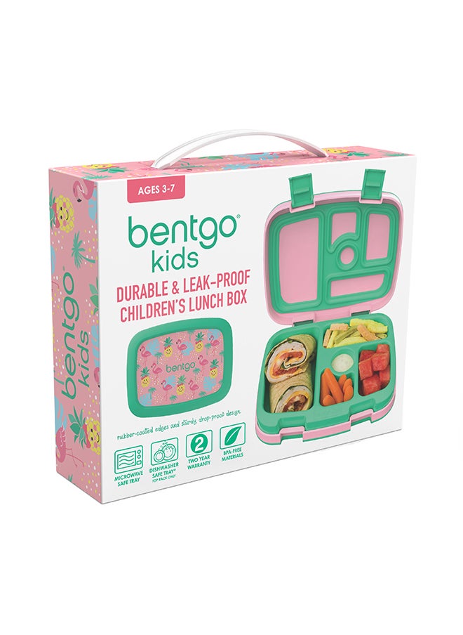 Kids Prints Leak Proof, 5 - Compartment Bento - Style Kids Lunch Boxideal Portion Sizes For Ages 3 To 7 Bpa - Free, Dishwasher Safe , Food - Safe Materials (Tropical)