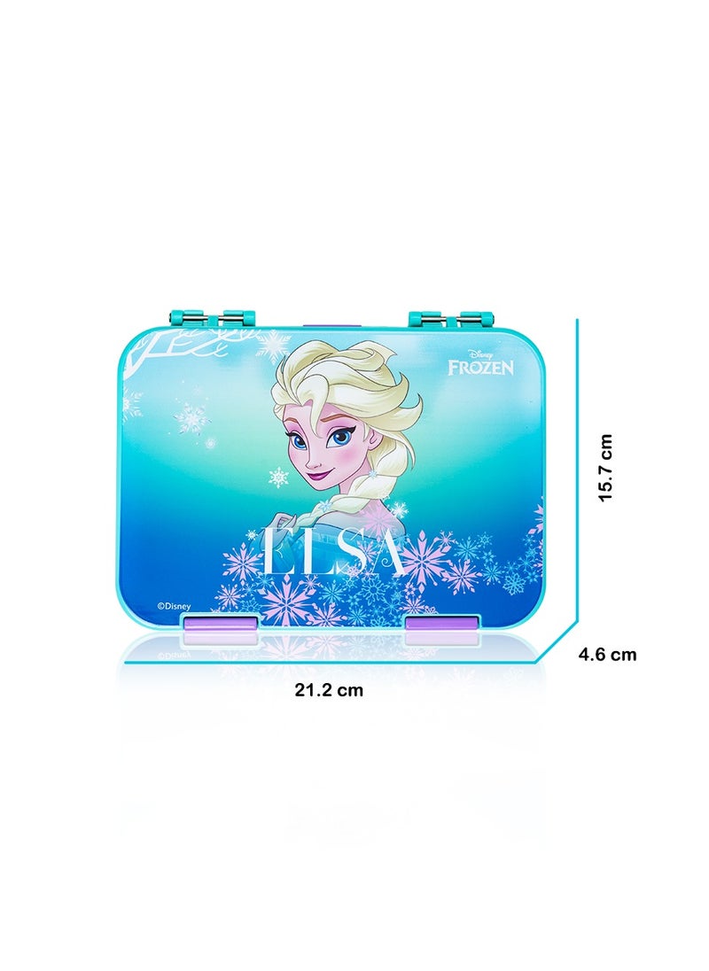 Disney Frozen Princess Elsa 6 , 4 Compartment Convertible Bento Tritan Lunch Box - Blue