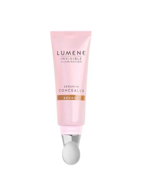 Lumene Invisible Illumination Serum in Concealer - Vitamin E Hydrating Concealer - Lightweight Color Corrector for Dark Circles - Multi-Use Makeup Hybrid - Bronze (10ml)