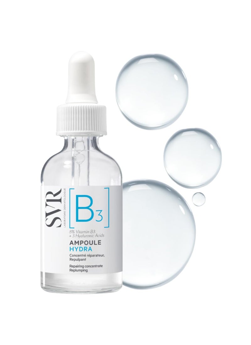 SVR [B3] Concentrate Hydra Plumping Face Serum With Niacinamide And 3 Types Of Hyaluronic Acid. Moisturize, Visibly Plumps And Reduces The Appearance Of Fine Lines. Fragrance Free Care, 1 Fl.oz.
