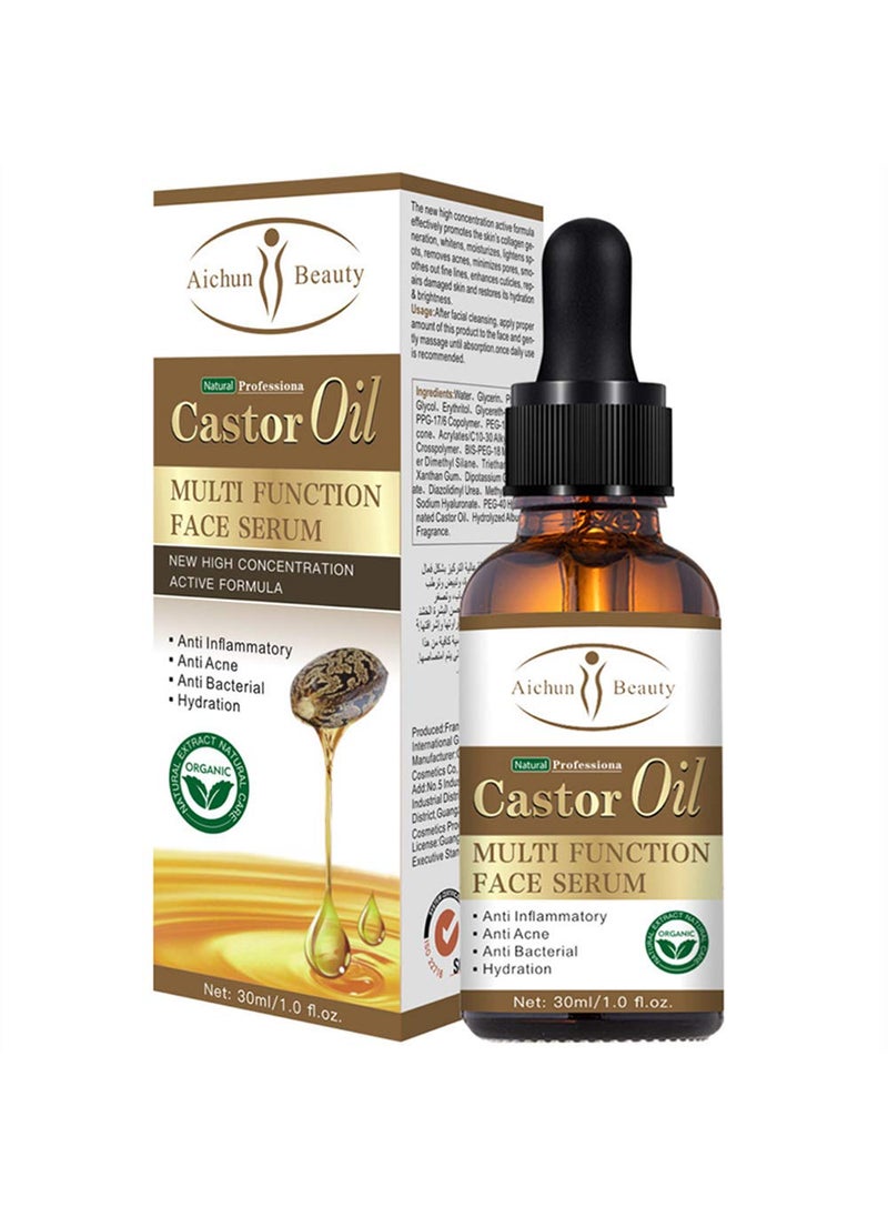 AICHUN BEAUTY Argan Castor Jojoba Tea Tree Oil Multi Function Face Serum Natural Repair Moisturizing Blemish 30ml (CASTOR OIL)