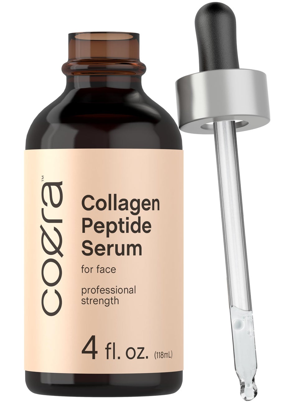 Coera Collagen Peptide Serum for Face | 4 fl oz | with Verisol | Professional Strength Formula for Women | Free of Parabens, SLS, & Fragrances | Packaging May Vary