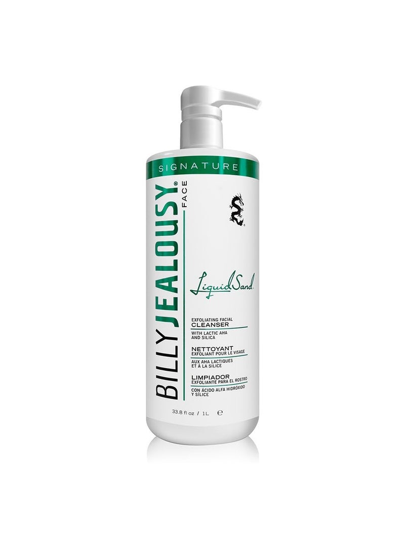 Billy Jealousy LiquidSand Exfoliating Face Cleanser for All Skin Types, Mens Face Wash for Daily Exfoliation of Dead Skin Cells & Grime, Cleans, Softens & Nourishes Skin, 33.8 Fl Oz