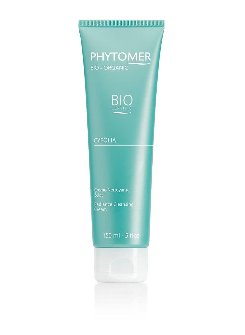 Phytomer Cyfolia Organic Cleansing Cream | Healthy, All-Natural Facial Cleanser | Certified Organic | Gentle Face Cleanser & Makeup Remover | Radiant, Glowing, Softer Skin | 150 ml