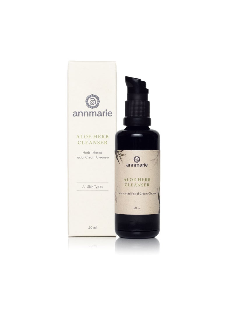 Annmarie Skin Care Aloe Herb Facial Cleanser - Gentle, pH-Balanced Cleanser with Aloe Vera, Coconut Oil & Calendula, Suitable for All Skin Types (50mL, 1.7 fl oz)