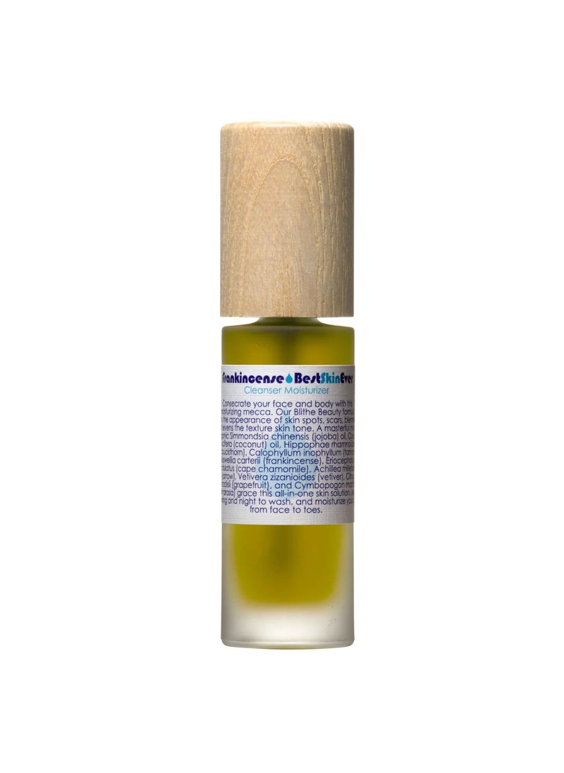 LIVING LIBATIONS - Organic Best Skin Ever All-In-One Facial Cleanser, Exfoliator + Moisturizer | Natural, Wildcrafted, Vegan Clean Beauty (1 oz | Frankincense)