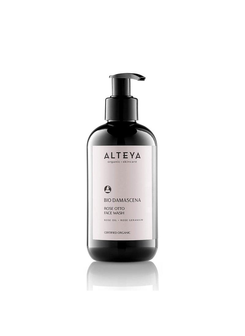 Alteya Organics Face Wash USDA Certified Organic Skin Care 8.5 Fl Oz/250 mL Bio Damascena Award-Winning Face Cleanser With Organic Bulgarian Rose Oil Purifying, Soothing and Beautifying