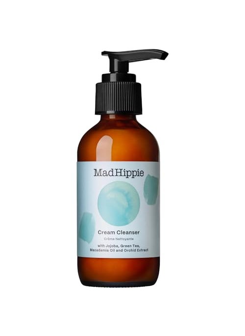 Mad Hippie Cream Cleanser - Hydrating Facial Cleanser with Jojoba Oil, Green Tea, Orchid Extract, and Hyaluronic Acid, Gentle Face Cleanser for Dry, Sensitive Skin, 4 Fl Oz