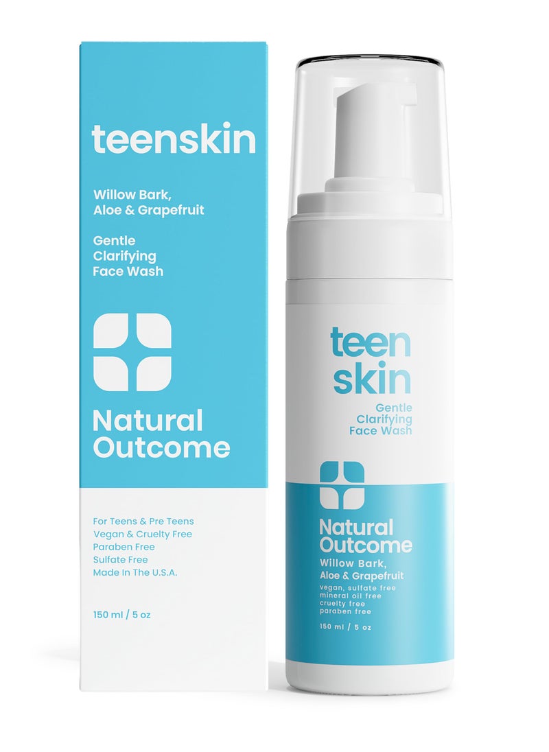 natural outcome Teen Skin Face Wash | Gentle Foaming Daily Boys & Girls Facial Cleanser Lotion | Natural Non-toxic Ingredients | For Teens, Preteens & Kids Looking to Prevent Acne | 5 oz