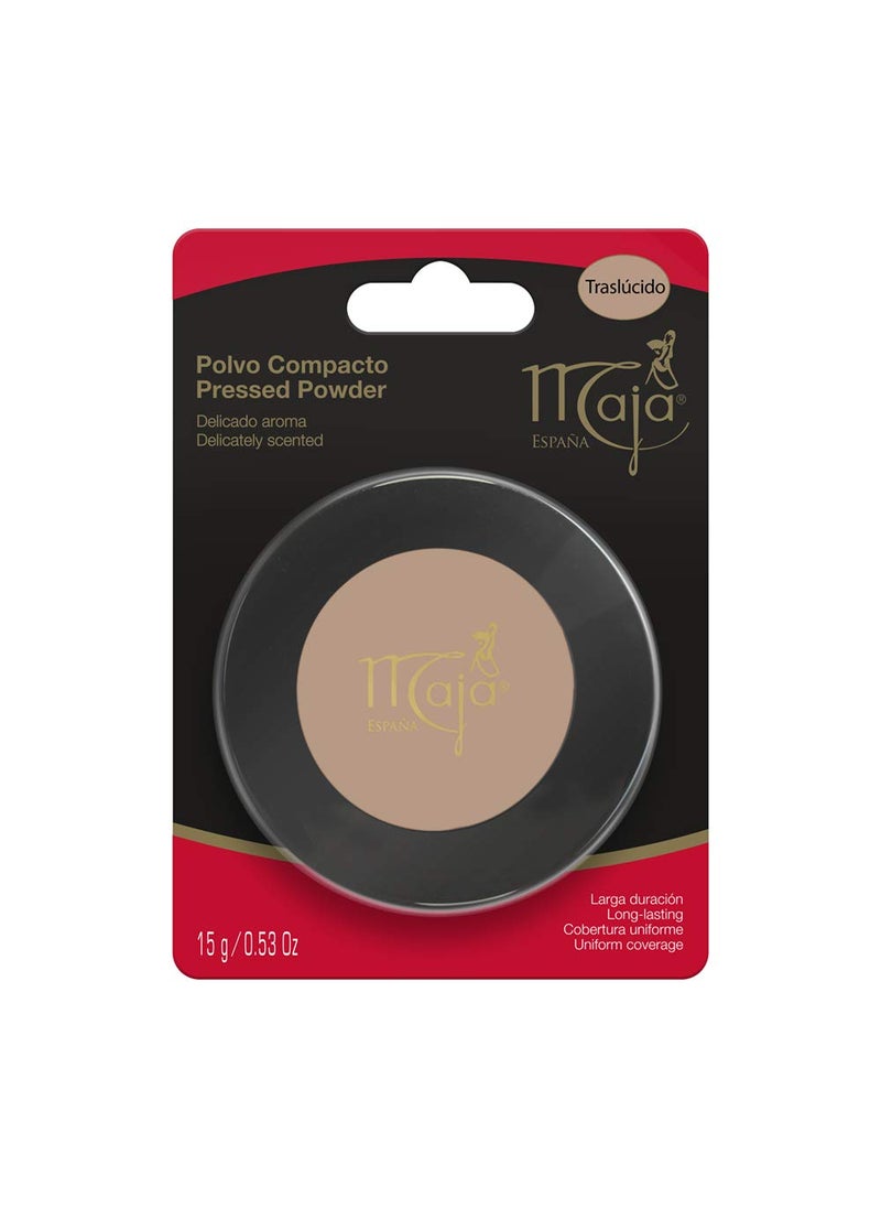 Traslucido Maja Pressed Powder| Delicately Scented Pressed Powder, Mirror and Tassel Compartment for Flawless Skin; 0.53 Ounces