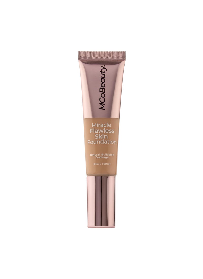 MCoBeauty Miracle Flawless Skin Foundation, 4 Nude Beige, Natural, Buildable Coverage for All-Day Wear, Vegan, Cruelty Free Cosmetics